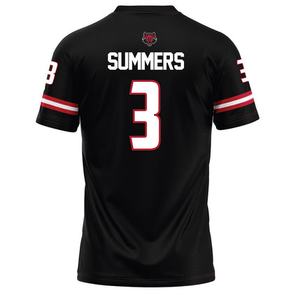 Arkansas State - NCAA Football : Hunter Summers - Black Football Jersey