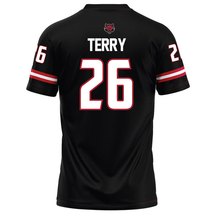 Arkansas State - NCAA Football : Kiandre Terry - Black Football Jersey