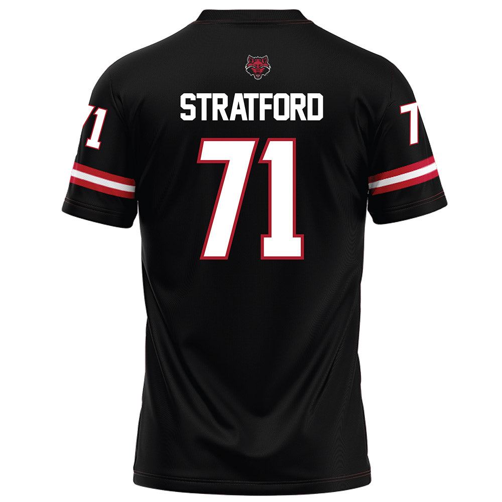 Arkansas State - NCAA Football : Chace Stratford - Black Football Jersey-1
