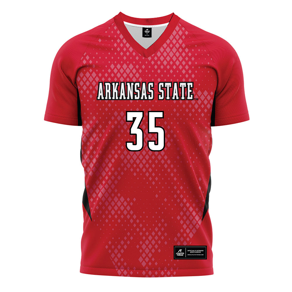 Arkansas State - NCAA Women's Soccer : Maya Jones - Red Soccer Jersey-0