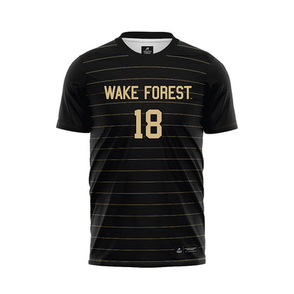 Wake Forest - NCAA Men's Soccer : Cooper Flax - Black Soccer Jersey