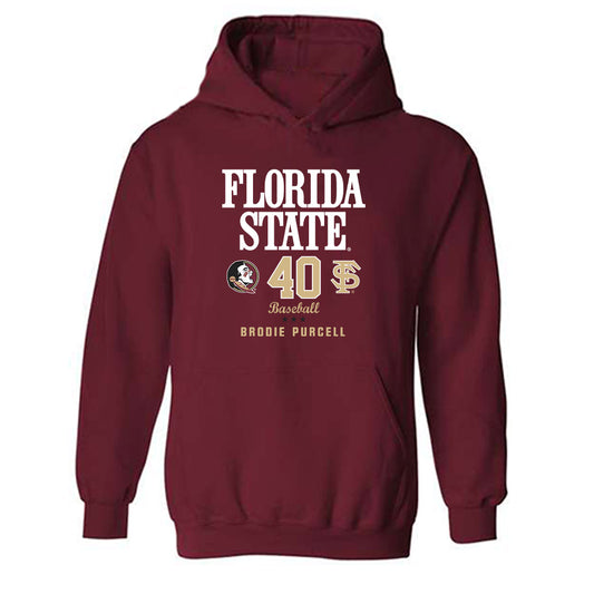 FSU - NCAA Baseball : Brodie Purcell - Fashion Shersey Hooded Sweatshirt-0