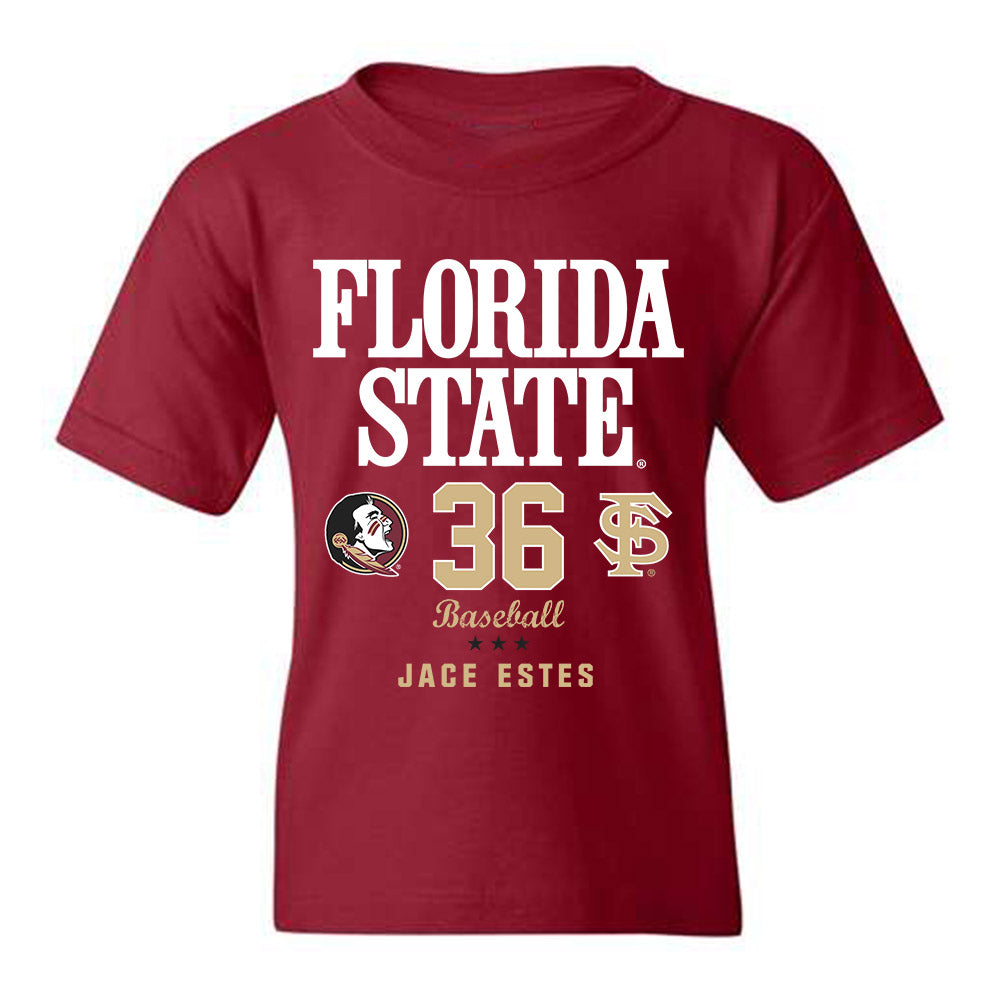 FSU - NCAA Baseball : Jace Estes - Fashion Shersey Youth T-Shirt