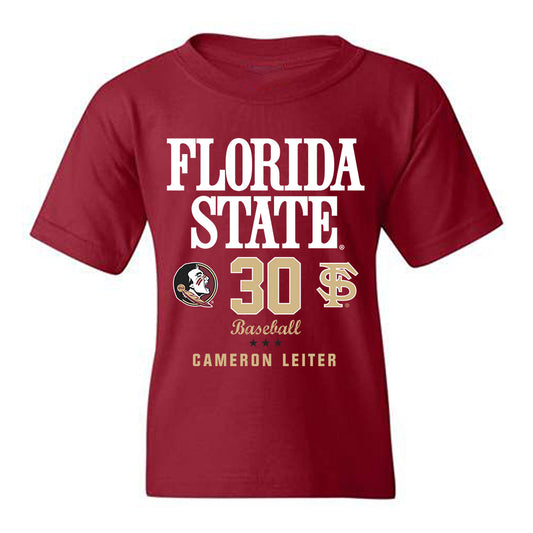 FSU - NCAA Baseball : Cameron Leiter - Fashion Shersey Youth T-Shirt-0