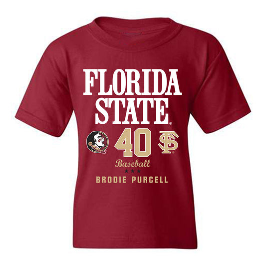 FSU - NCAA Baseball : Brodie Purcell - Fashion Shersey Youth T-Shirt-0
