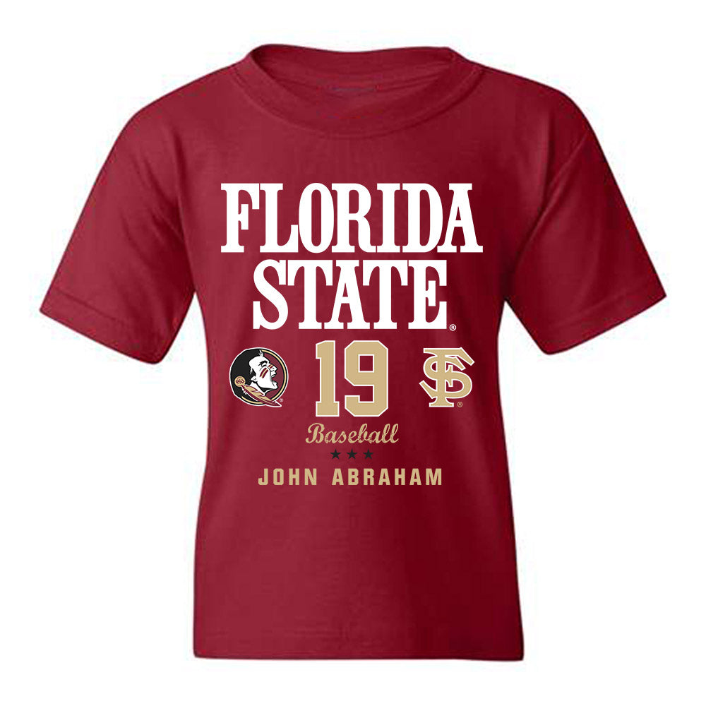 FSU - NCAA Baseball : John Abraham - Fashion Shersey Youth T-Shirt-0