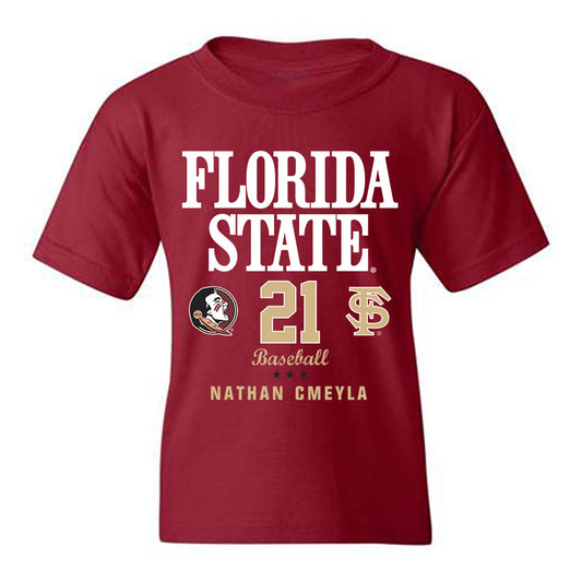FSU - NCAA Baseball : Nathan Cmeyla - Fashion Shersey Youth T-Shirt-0