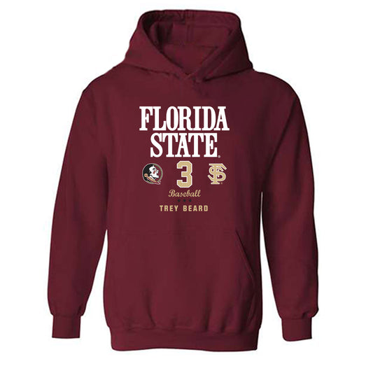 FSU - NCAA Baseball : Trey Beard - Fashion Shersey Hooded Sweatshirt-0
