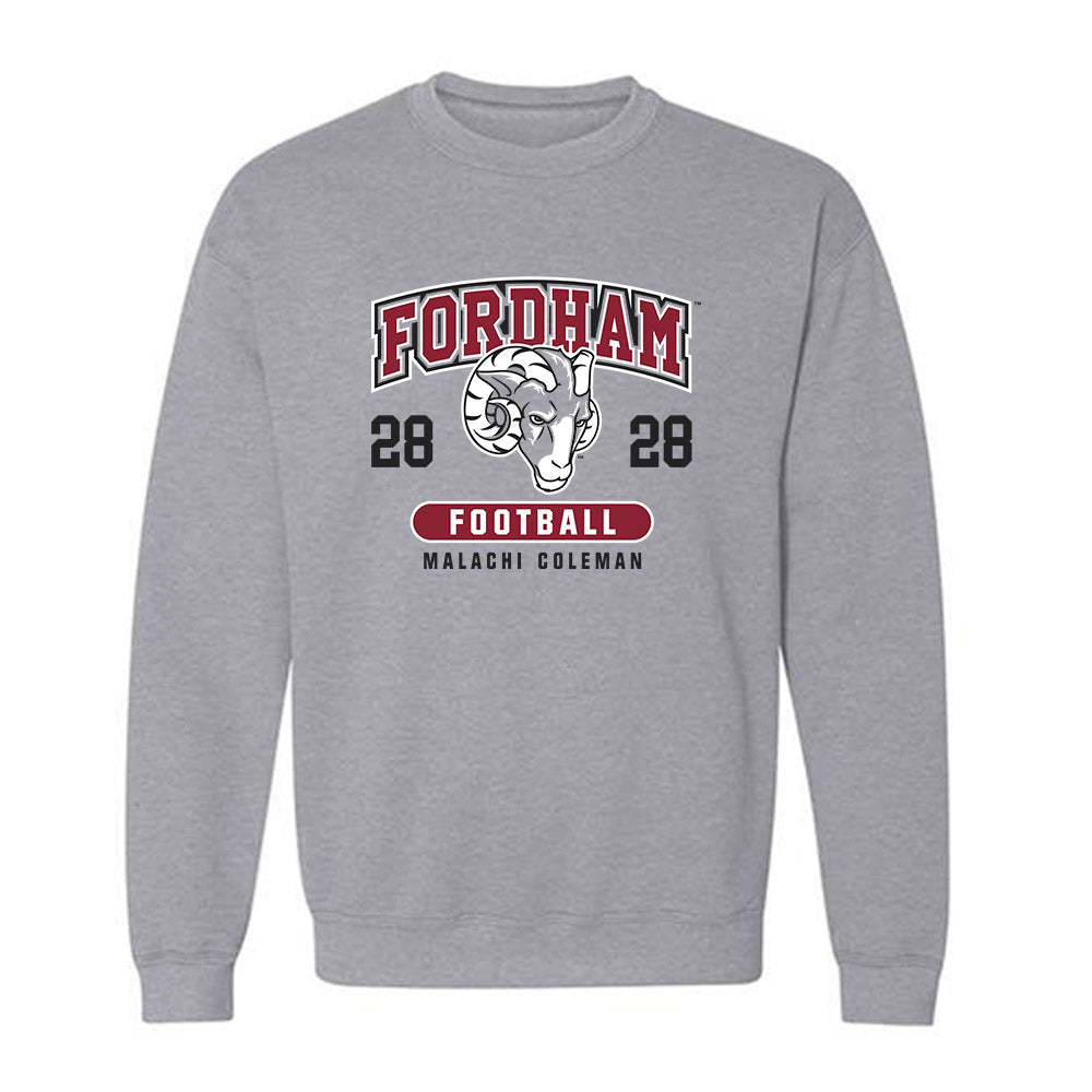 Fordham - NCAA Football : Malachi Coleman - Fashion Shersey Crewneck Sweatshirt-0