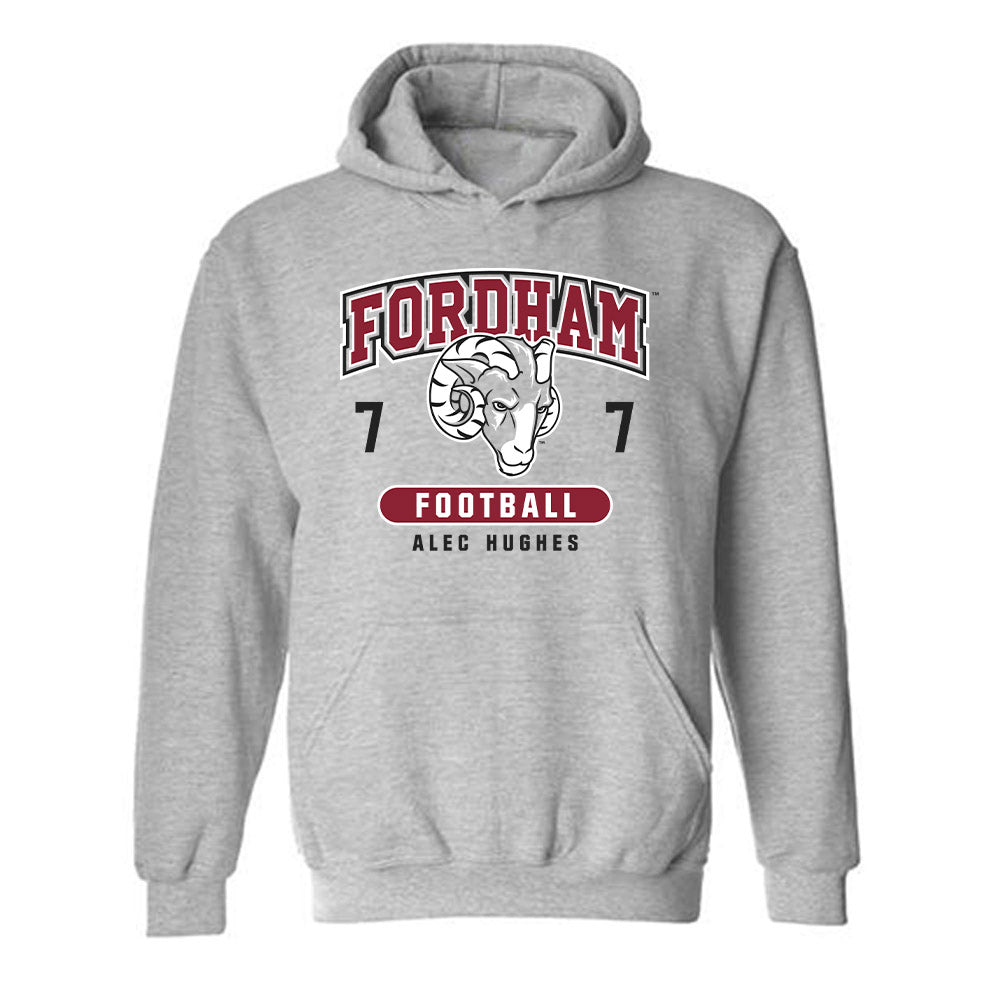 Fordham - NCAA Football : Alec Hughes - Fashion Shersey Hooded Sweatshirt-0