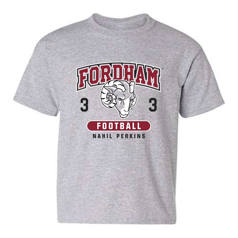 Fordham - NCAA Football : Nahil Perkins - Fashion Shersey Youth T-Shirt-0