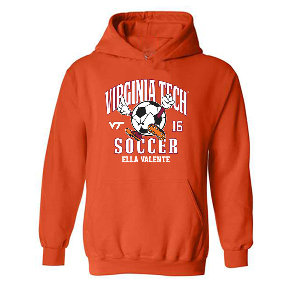 Virginia Tech - NCAA Women's Soccer : Ella Valente - Fashion Shersey Hooded Sweatshirt-0