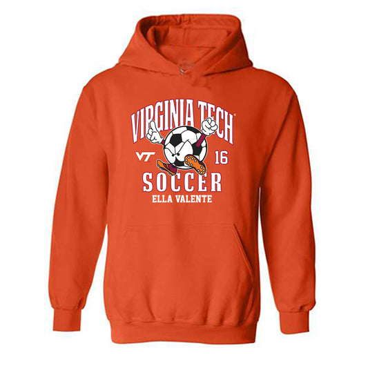 Virginia Tech - NCAA Women's Soccer : Ella Valente - Fashion Shersey Hooded Sweatshirt-0