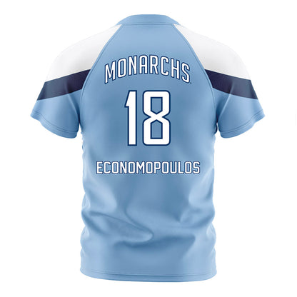 Old Dominion - NCAA Women's Soccer : Ashley Economopoulos - Light Blue Soccer Jersey-1