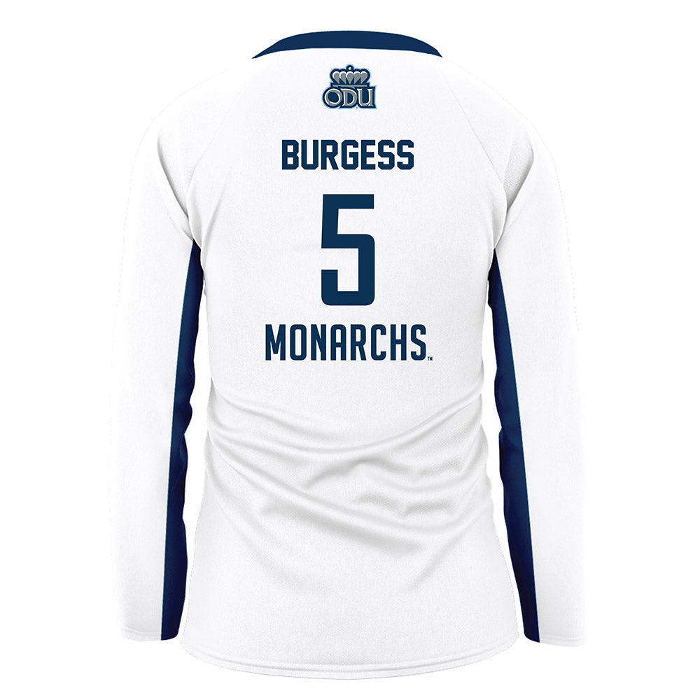 Old Dominion - NCAA Women's Volleyball : Bailey Burgess - White Volleyball Jersey