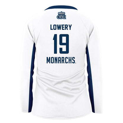 Old Dominion - NCAA Women's Volleyball : LeeAnne Lowery - White Volleyball Jersey-1