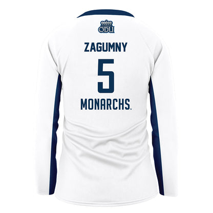 Old Dominion - NCAA Women's Volleyball : Wiktoria Zagumny - White Volleyball Jersey-1