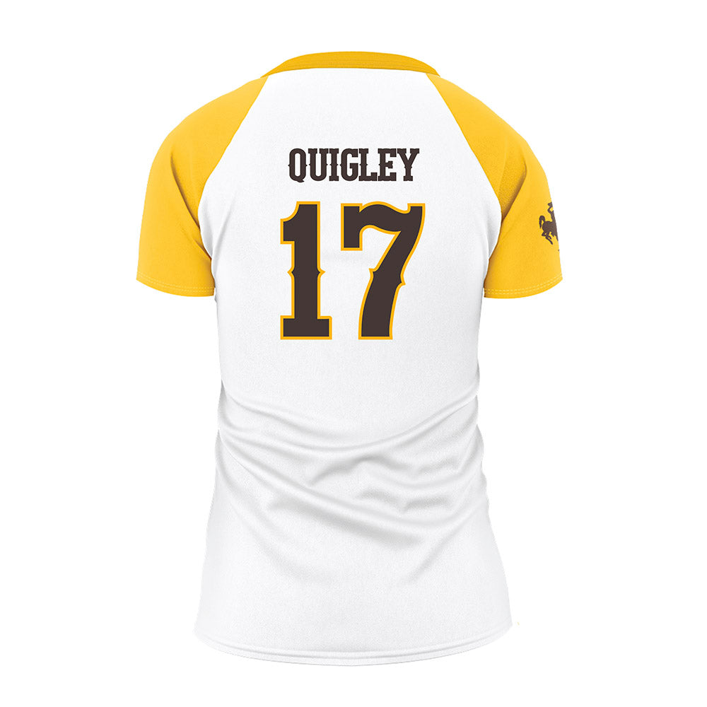 Wyoming - NCAA Women's Volleyball : Sara Quigley - White Volleyball Jersey-1