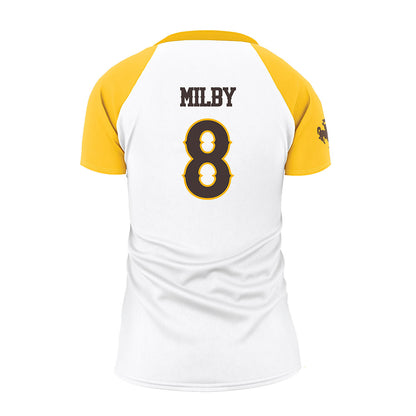 Wyoming - NCAA Women's Volleyball : Abigail Milby - White Volleyball Jersey-1