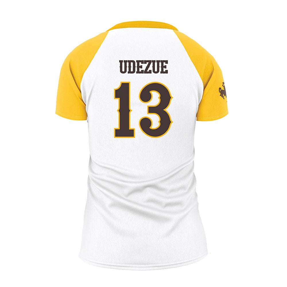 Wyoming - NCAA Women's Volleyball : Evelyn Udezue - White Volleyball Jersey-1
