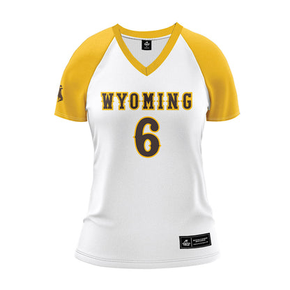 Wyoming - NCAA Women's Volleyball : Sarah Holcomb - White Volleyball Jersey-0