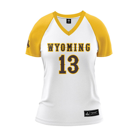 Wyoming - NCAA Women's Volleyball : Evelyn Udezue - White Volleyball Jersey-0