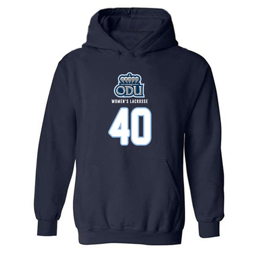 Old Dominion - NCAA Women's Lacrosse : Katie Pfeiler - Replica Shersey Hooded Sweatshirt