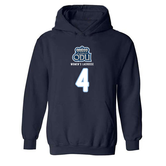 Old Dominion - NCAA Women's Lacrosse : Megan Hopfensperger - Replica Shersey Hooded Sweatshirt