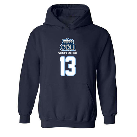 Old Dominion - NCAA Women's Lacrosse : Eleni Yates - Replica Shersey Hooded Sweatshirt-0