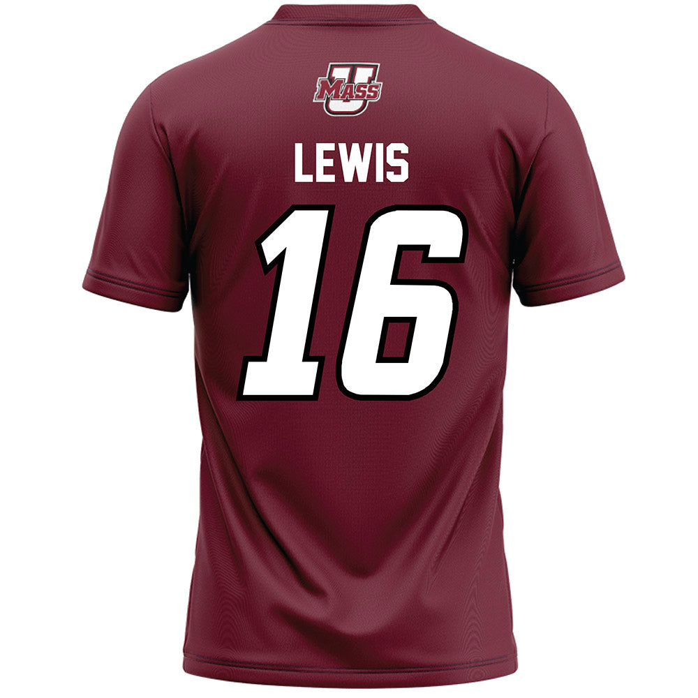 UMass - NCAA Men's Lacrosse : Caelin Lewis - Lacrosse Jersey Maroon