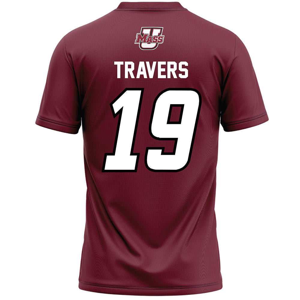 UMass - NCAA Men's Lacrosse : Robbie Travers - Maroon Lacrosse Jersey -1