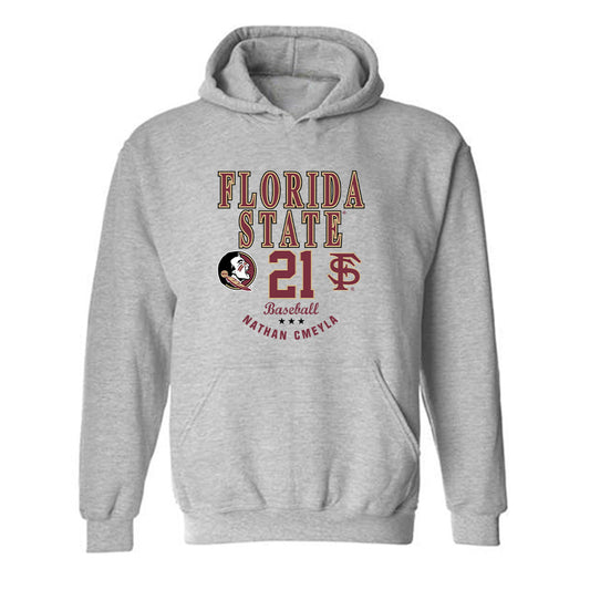 FSU - NCAA Baseball : Nathan Cmeyla - Classic Fashion Shersey Hooded Sweatshirt-0