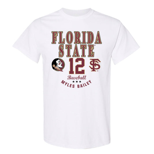 FSU - NCAA Baseball : Myles Bailey - Classic Fashion Shersey T-Shirt-0