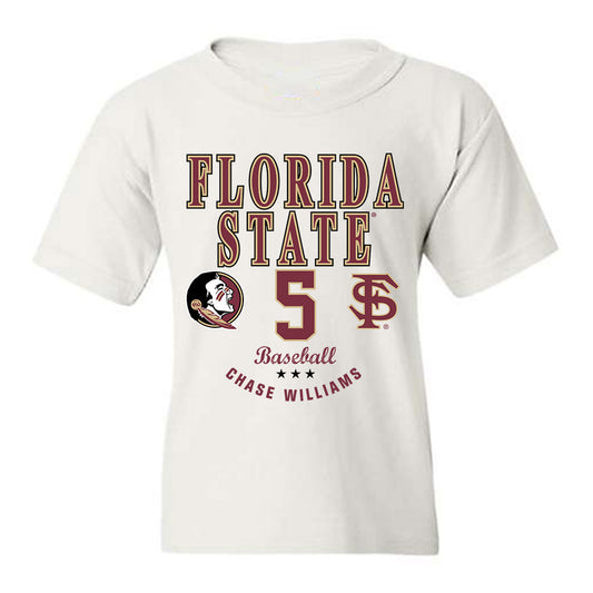 FSU - NCAA Baseball : Chase Williams - Classic Fashion Shersey Youth T-Shirt-0