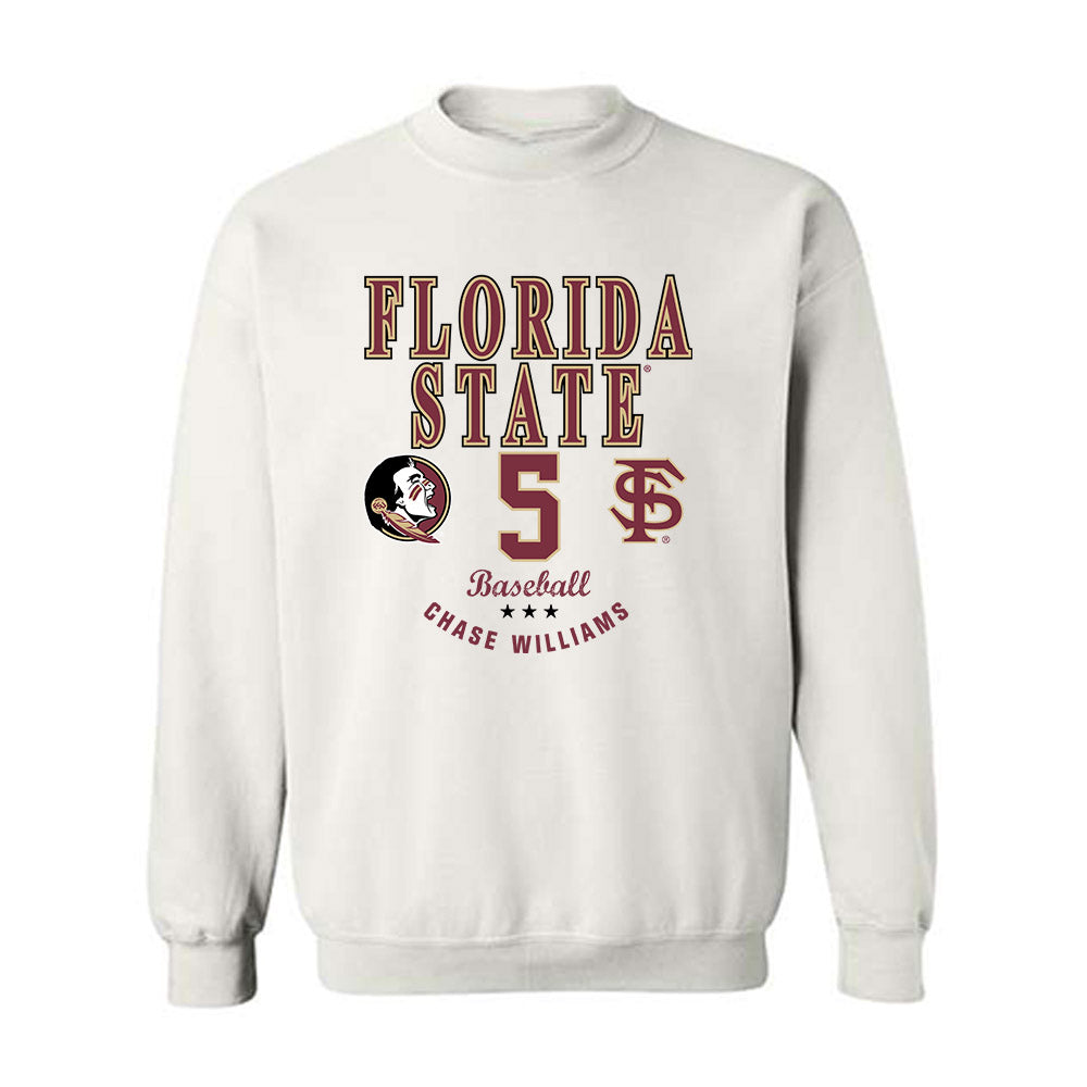 FSU - NCAA Baseball : Chase Williams - Classic Fashion Shersey Crewneck Sweatshirt-0