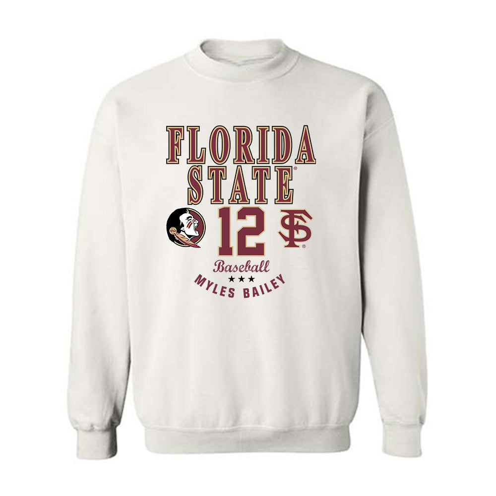 FSU - NCAA Baseball : Myles Bailey - Classic Fashion Shersey Crewneck Sweatshirt-0