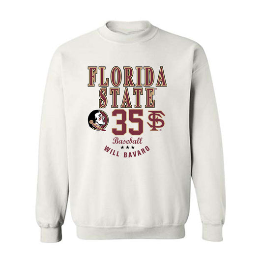 FSU - NCAA Baseball : Will Bavaro - Classic Fashion Shersey Crewneck Sweatshirt-0