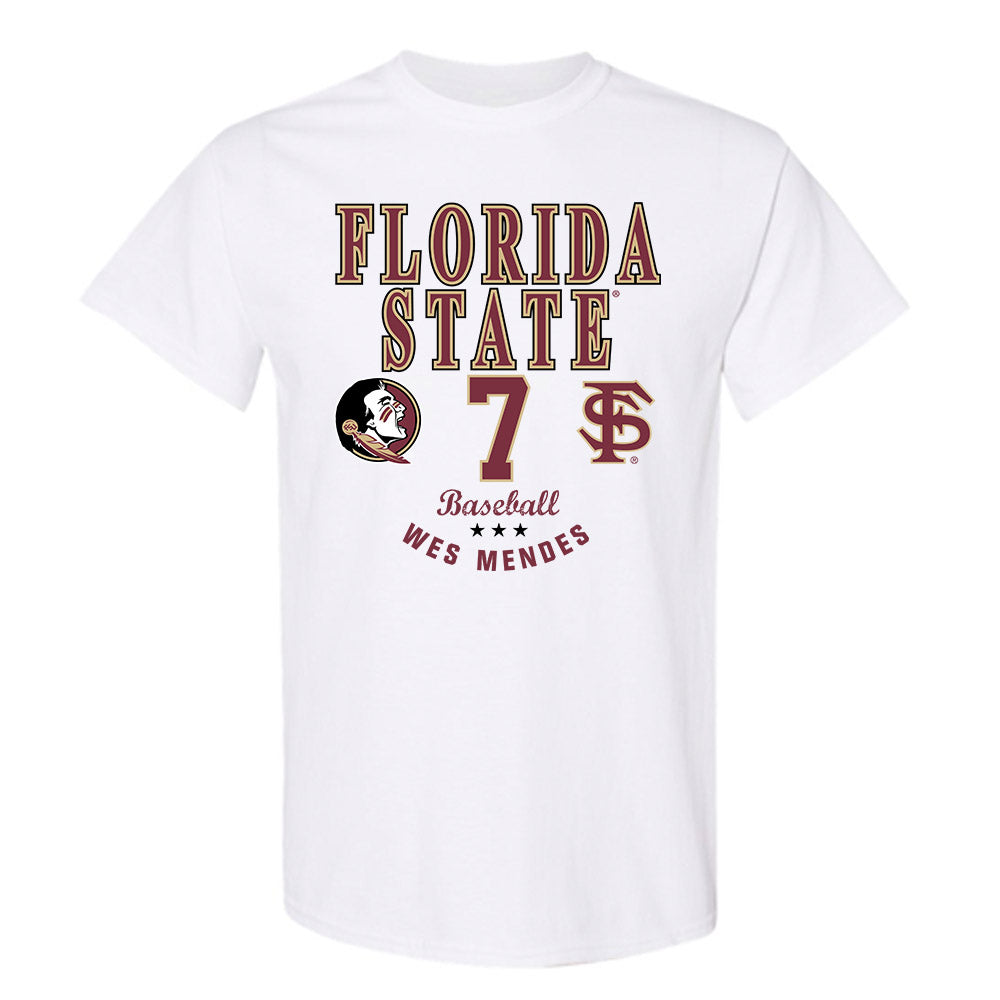 FSU - NCAA Baseball : Wes Mendes - Classic Fashion Shersey T-Shirt-0