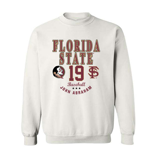 FSU - NCAA Baseball : John Abraham - Classic Fashion Shersey Crewneck Sweatshirt-0