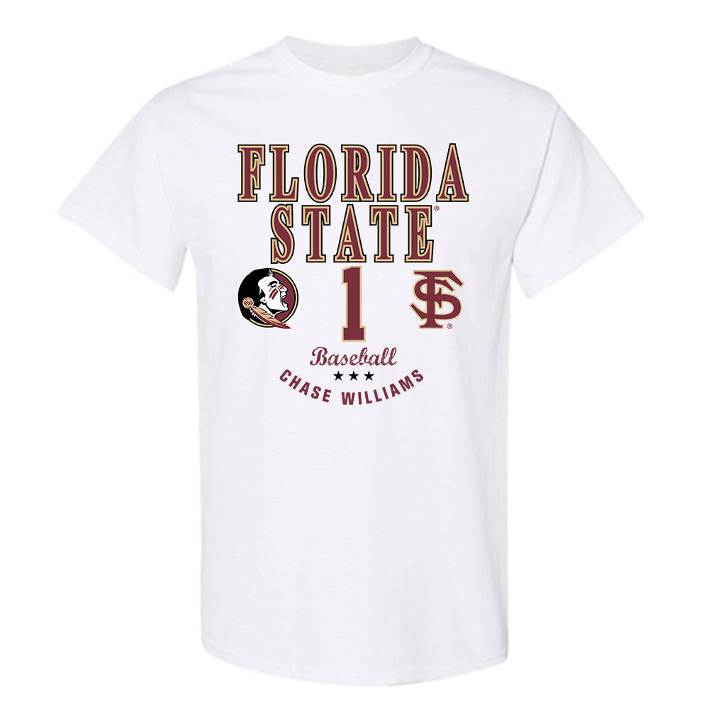 FSU - NCAA Baseball : Chase Williams - Classic Fashion Shersey T-Shirt-0