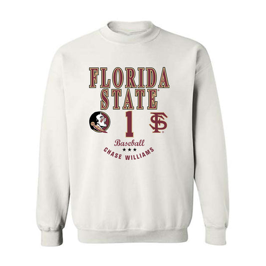 FSU - NCAA Baseball : Chase Williams - Classic Fashion Shersey Crewneck Sweatshirt-0