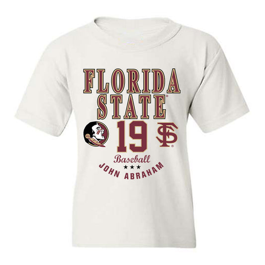 FSU - NCAA Baseball : John Abraham - Classic Fashion Shersey Youth T-Shirt-0