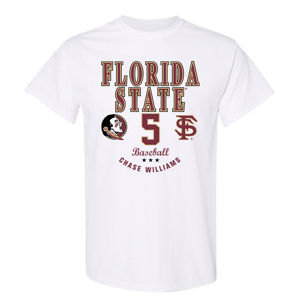 FSU - NCAA Baseball : Chase Williams - Classic Fashion Shersey T-Shirt-0