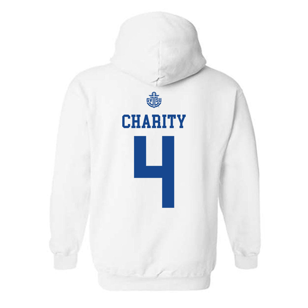 Grand Valley - NCAA Men's Basketball : Jalen Charity - Replica Shersey Hooded Sweatshirt