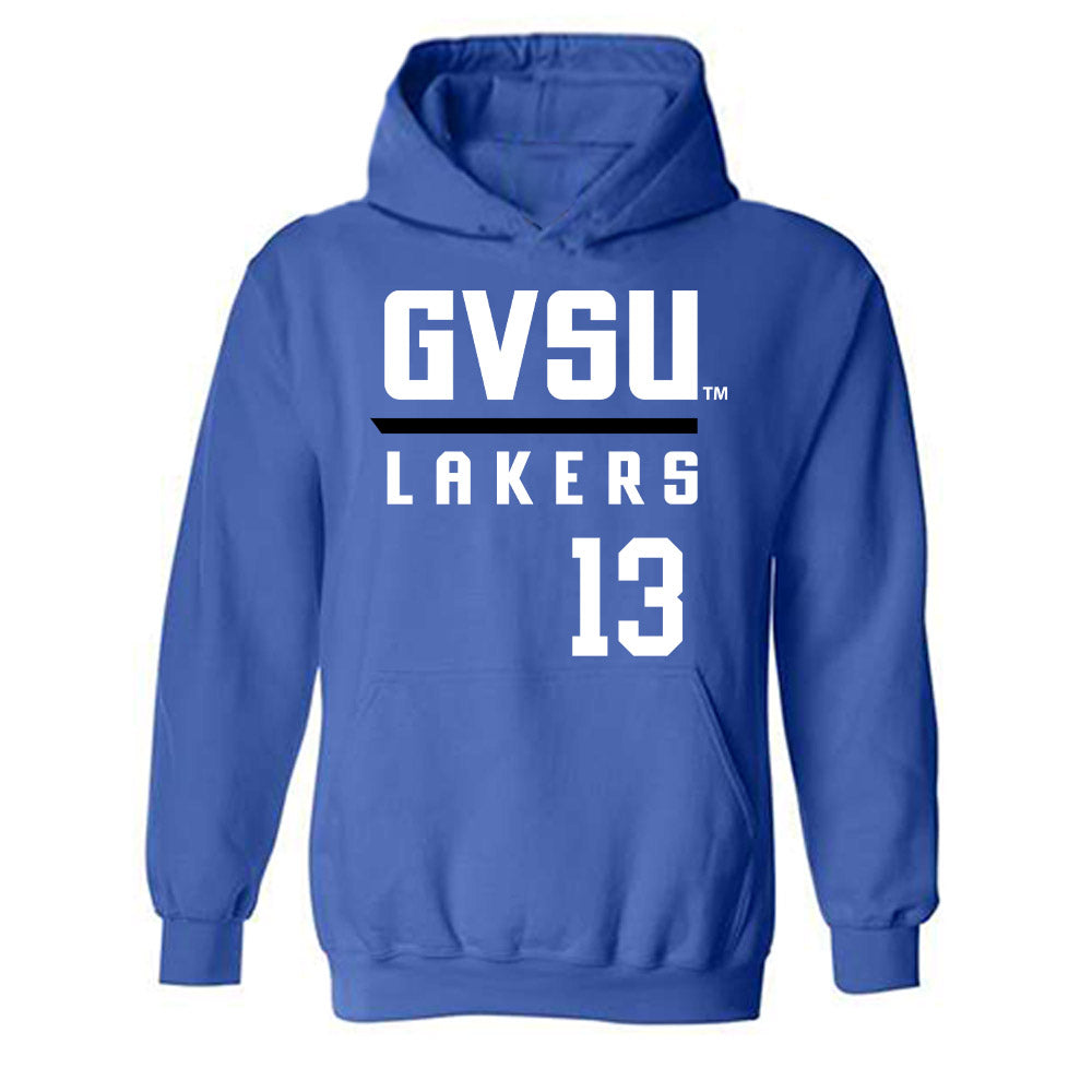 Grand Valley - NCAA Baseball : Allan Thorington - Replica Shersey Hooded Sweatshirt-0