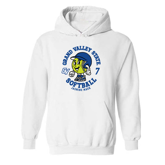 Grand Valley - NCAA Softball : Jasmine Mauk - Fashion Shersey Hooded Sweatshirt-0