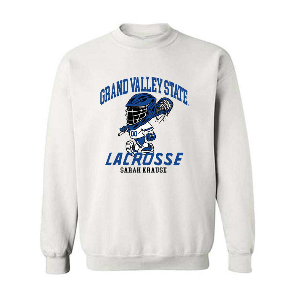 Grand Valley - NCAA Women's Lacrosse : Sarah Krause - Fashion Shersey Crewneck Sweatshirt-0