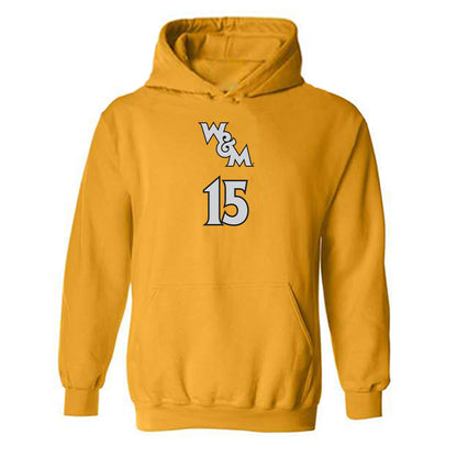 William & Mary - NCAA Women's Basketball : Amelia Basit - Replica Shersey Hooded Sweatshirt-0