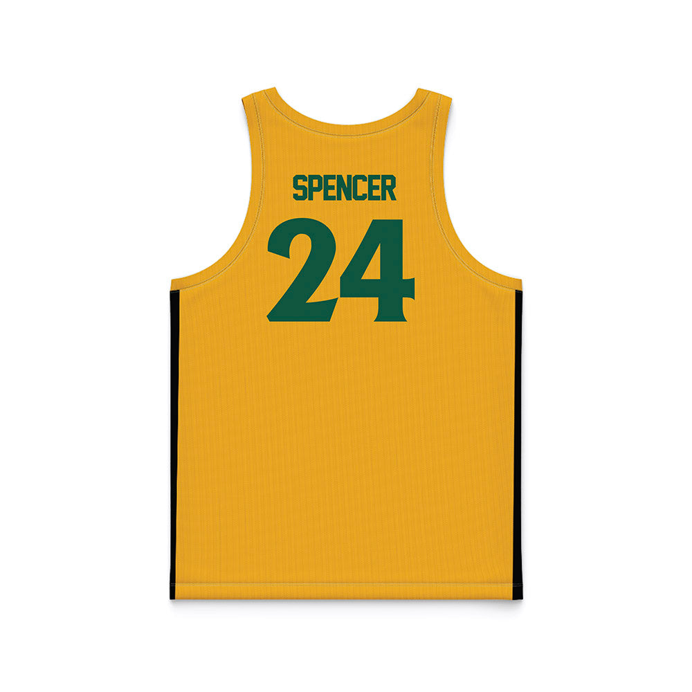 William & Mary - NCAA Men's Basketball : Kaleb Spencer - Gold Basketball Jersey-1
