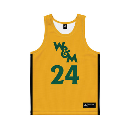 William & Mary - NCAA Men's Basketball : Kaleb Spencer - Gold Basketball Jersey-0